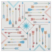 Boho Arrows and Sun V11 -数々のColor White ID748 ファブリック (見本)