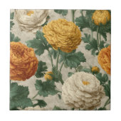 Boho Art Deco Ranunculus Tiles For Artful Floors タイル (正面)