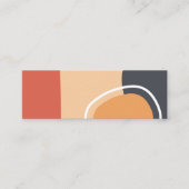 Boho art, terracotta red, blue, white line art スキニー名刺 (正面)