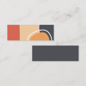 Boho art, terracotta red, blue, white line art スキニー名刺 (正面/裏面)