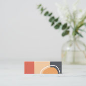 Boho art, terracotta red, blue, white line art スキニー名刺 (スタンド正面)