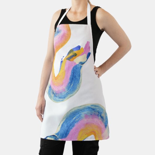 Boho Artistic Abstract Paint Strokes エプロン (インサイチュ)