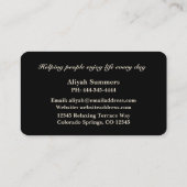 Boho Artistic Rose Meditative Business Card 名刺 (裏面)