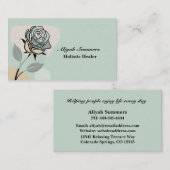 Boho Artistic Rose Meditative Business Card 名刺 (正面/裏面)