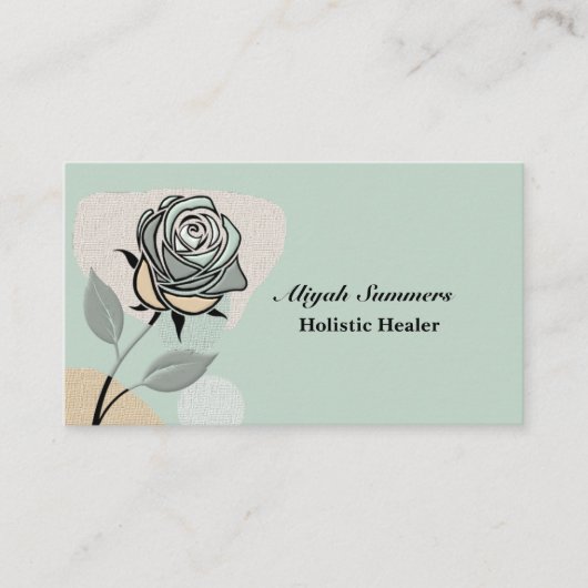 Boho Artistic Rose Meditative Business Card 名刺 (正面)