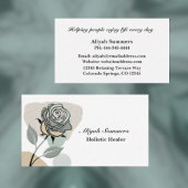 Boho Artistic Rose Meditative Business Card 名刺