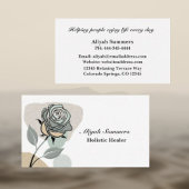 Boho Artistic Rose Meditative Business Card 名刺