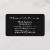 Boho Artistic Rose Meditative Business Card 名刺 (裏面)