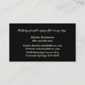 Boho Artistic Rose Meditative Business Card 名刺 (裏面)