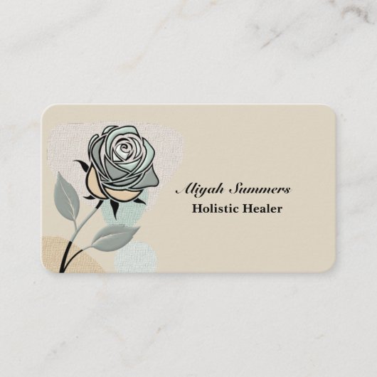 Boho Artistic Rose Meditative Business Card 名刺 (正面)