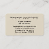 Boho Artistic Rose Meditative Business Card 名刺 (裏面)