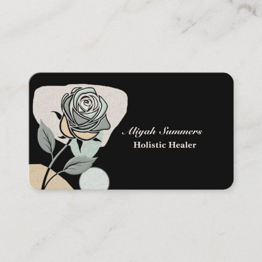 Boho Artistic Rose Meditative Business Card 名刺 (正面)