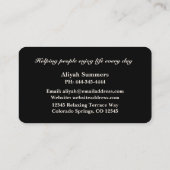 Boho Artistic Rose Meditative Business Card 名刺 (裏面)