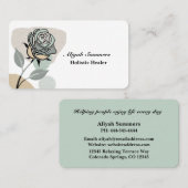 Boho Artistic Rose Meditative Business Card 名刺 (正面/裏面)