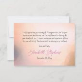 Boho Aster Flowers Floral Birthday Party サンキューカード (裏面)