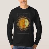 Boho Astronomy Celestial Body Sun Crescent Moon As Tシャツ (正面)