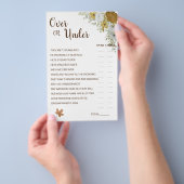 Boho Autumnゲームカードの上または下ブライダルシャワー チラシ (ハンドル)