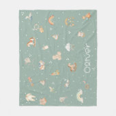 Boho Autumn Baby Shower Fleece Blanket フリースブランケット (正面)