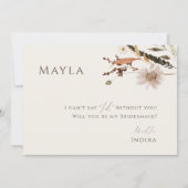 Boho Autumn Beige写真Bridesmaid Proposal Card 招待状 (裏面)