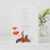 Boho autumn bouquet with fiery tulips and white fl 招待状 (スタンド正面)