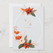 Boho autumn bouquet with fiery tulips and white fl 招待状 (裏面)