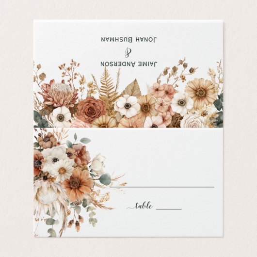 Boho Autumn Dried Flowers | Place Card (外部フラット)
