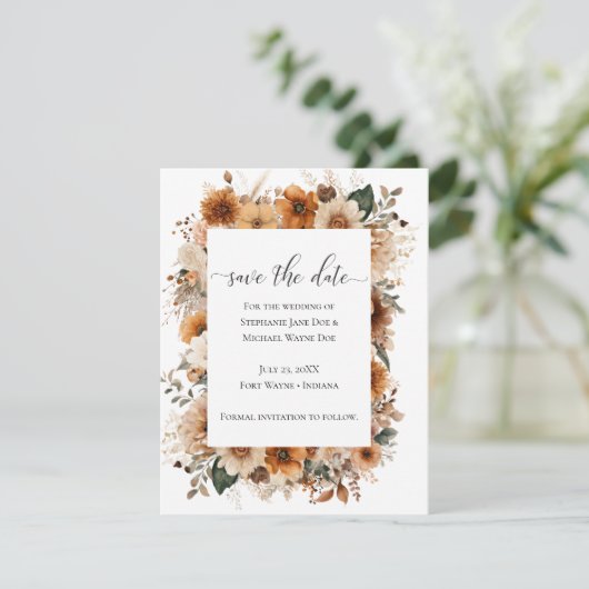 Boho Autumn Dried Flowers | Save the Date (スタンド正面)