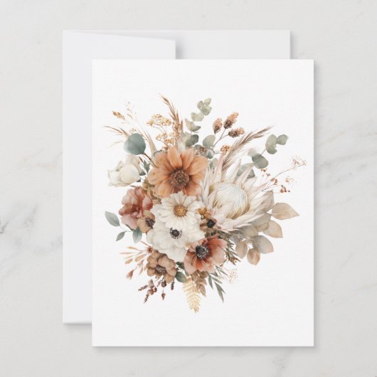 Boho Autumn Dried Flowers | Save the Date (裏面)