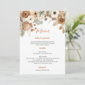 Boho Autumn Dried Flowers Wedding | Menu 招待状 (スタンド正面)