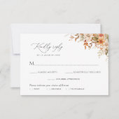 boho autumn fall florals meal choice RSVP card (正面)