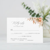 boho autumn fall florals meal choice RSVP card (スタンド正面)