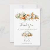 Boho Autumn Floral Arrangement Birthday サンキューカード (正面)