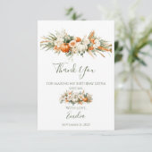 Boho Autumn Floral Arrangement Birthday サンキューカード (スタンド正面)