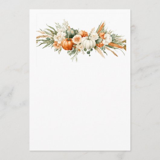 Boho Autumn Floral Arrangement menu メニュー (裏面)