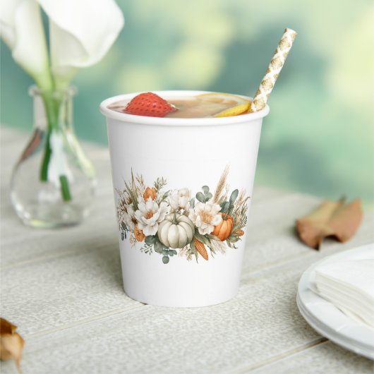 Boho Autumn Floral Arrangement Paper cup 紙コップ (インサイチュ)