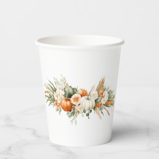 Boho Autumn Floral Arrangement Paper cup 紙コップ (裏面)