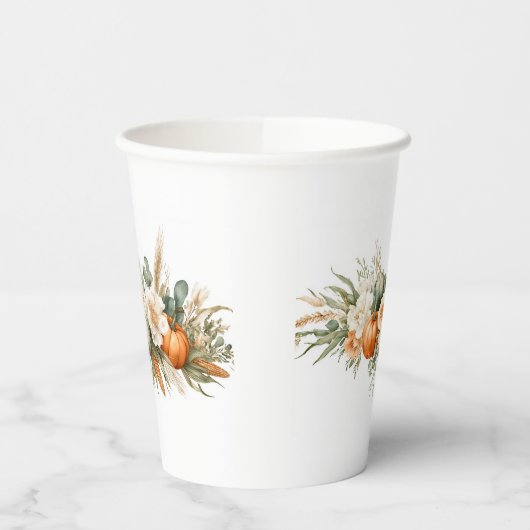 Boho Autumn Floral Arrangement Paper cup 紙コップ (左)