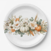 Boho Autumn Floral Arrangement Paper Plate ペーパープレート (正面)
