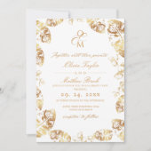 Boho Autumn Leafs | Elegant Wedding 招待状 (正面)