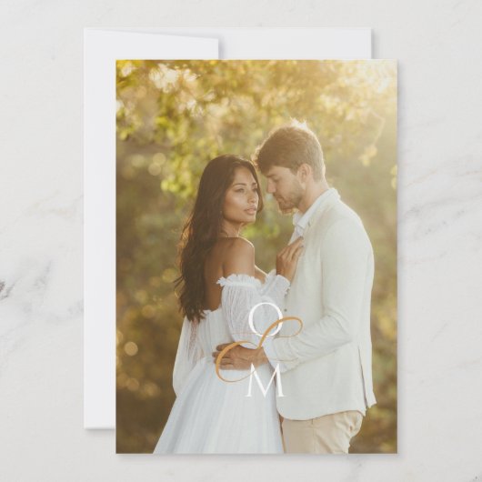 Boho Autumn Leafs | Elegant Wedding  招待状 (裏面)