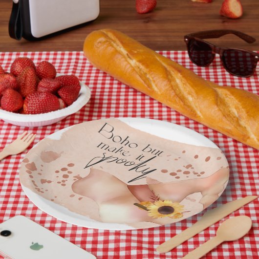 Boho Autumn Quote ペーパープレート (ピクニック)