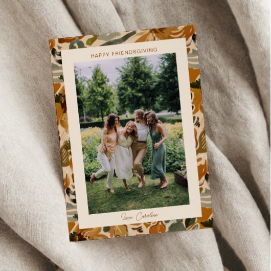 Boho Autumn Terracottaフローラ写真Friendsgiving シーズンカード