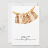 Boho Baby女の子の赤ちゃんシャワー 招待状 (裏面)