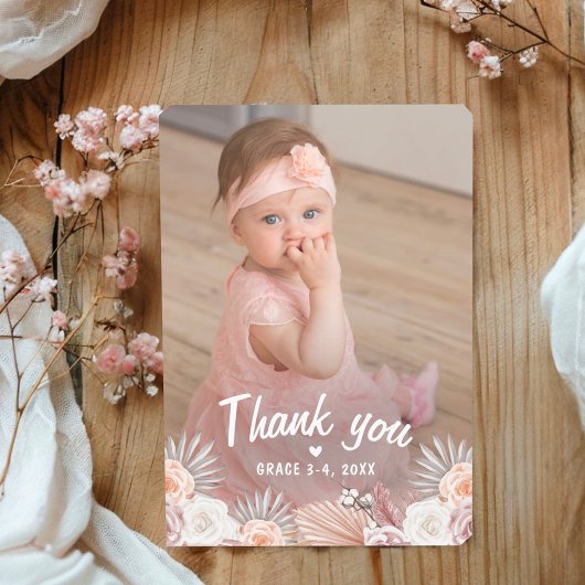 Boho Baby エレガント Shower Thank You サンキューカード