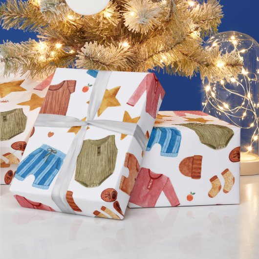 Boho Baby 生まれたばかりの Clothes赤ちゃんシャワー ラッピングペーパー (クリスマス)