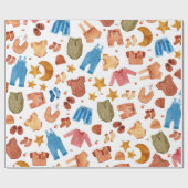 Boho Baby 生まれたばかりの Clothes赤ちゃんシャワー ラッピングペーパー (フラット)