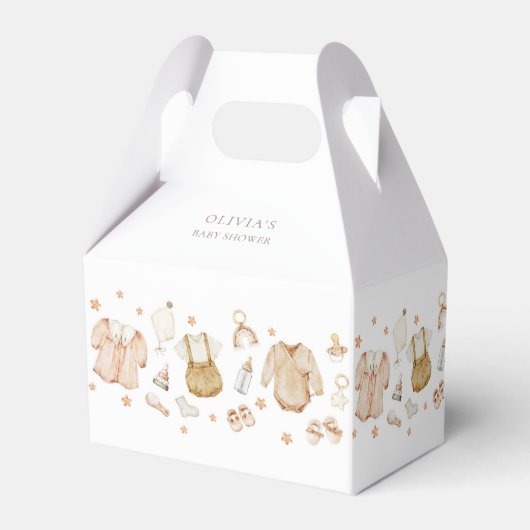 Boho Baby 素朴 Clothes赤ちゃんシャワー フェイバーボックス (裏面サイド)