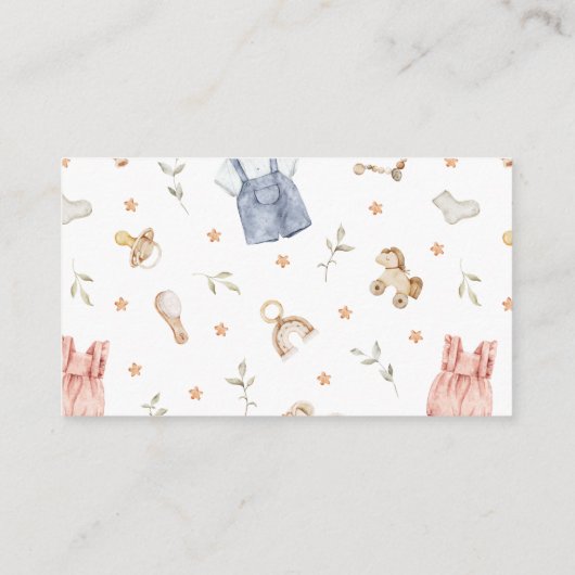 Boho Baby Clothes赤ちゃんシャワー エンクロージャーカード (裏面)