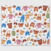 Boho Baby Clothes赤ちゃんシャワー ラッピングペーパー (フラット)