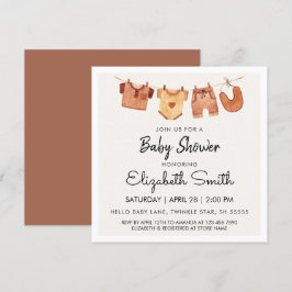 Boho Baby Clothes赤ちゃんシャワー 招待状